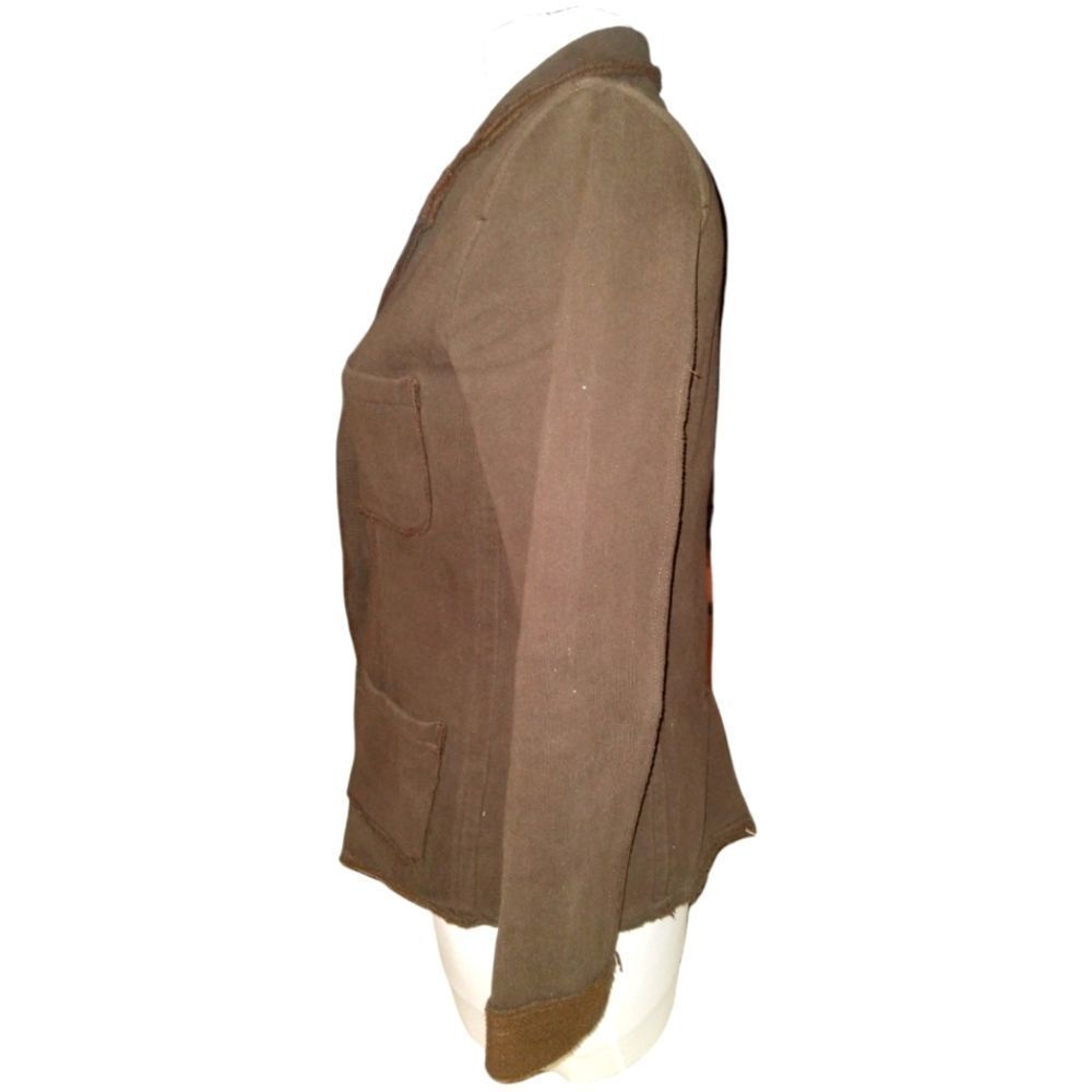 Gap Brown Distressed Button Down Collared Fleece … - image 4